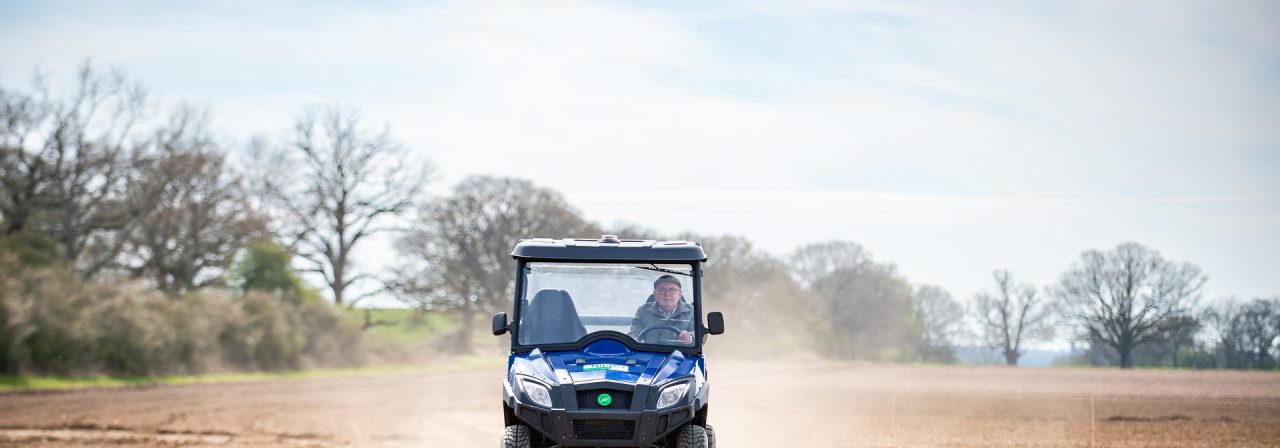 The Nipper UTV tackling muddy fields