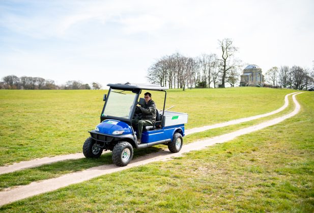The Runner electric 2wd UTV with turf friendly tyres