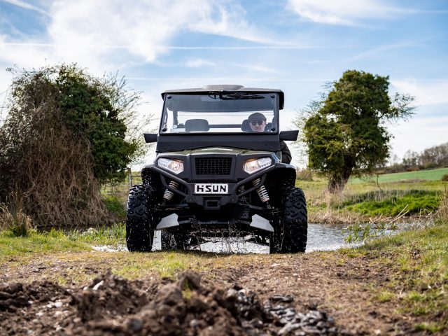 The Worker 4×4 electric HiSun buggy from low level water to muddy tracks