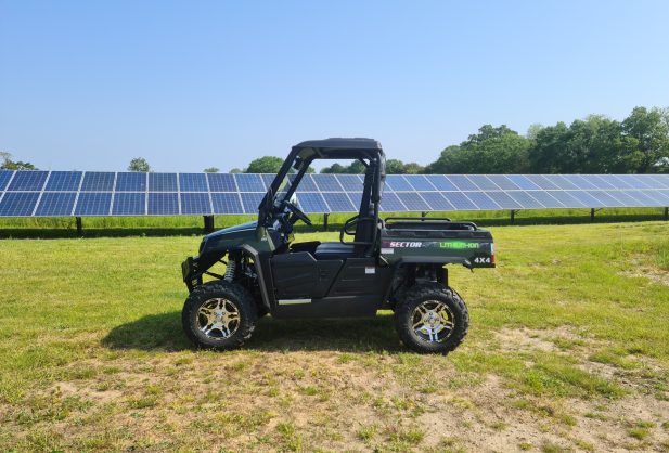 The Beast Two Seater Electric UTV at the Electric Wheels solar farm